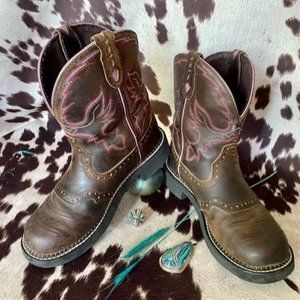 Justin Gypsy Women's Boots Size 8M - Style L9903 - brown/purple!